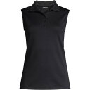 ランズエンド レディース カットソー トップス Women's Supima Cotton Polo Black(4)