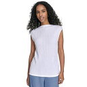 カルバンクライン レディース カットソー トップス Women's Sleeveless Textured Top White(4)