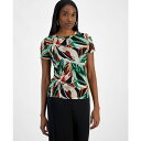バースリー レディース カットソー トップス Women's Palm Print Short-Sleeve Mesh Top, Exclusively at ...