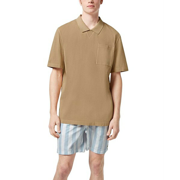 スコッチアンドソーダ メンズ シャツ トップス Men's Relaxed-Fit Short Sleeve Garment-Dyed Polo Shirt Soft Camel