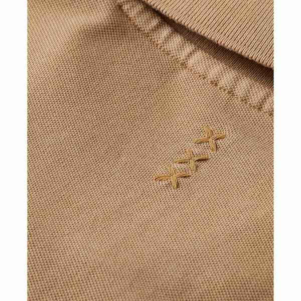 スコッチアンドソーダ メンズ シャツ トップス Men's Relaxed-Fit Short Sleeve Garment-Dyed Polo Shirt Soft Camel