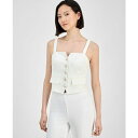 アンクライン レディース カットソー トップス Women's Sleeveless Button-Front Top Bright White
