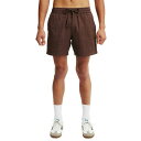 コットンオン メンズ カジュアルパンツ ボトムス Men's Elevated Easy Short Chocolate zig zag knit