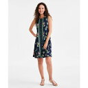 スタイルアンドコー レディース ワンピース トップス Women's Printed Sleeveless Flip-Flop Dress, Exclusive...