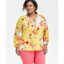 ジェイエムコレクション レディース カットソー トップス Plus Size Printed Embellished Top, Exclusively at M...