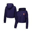 アンダーアーマー レディース カットソー トップス Women's Navy Auburn Tigers Inline Modest Cropped Half-...