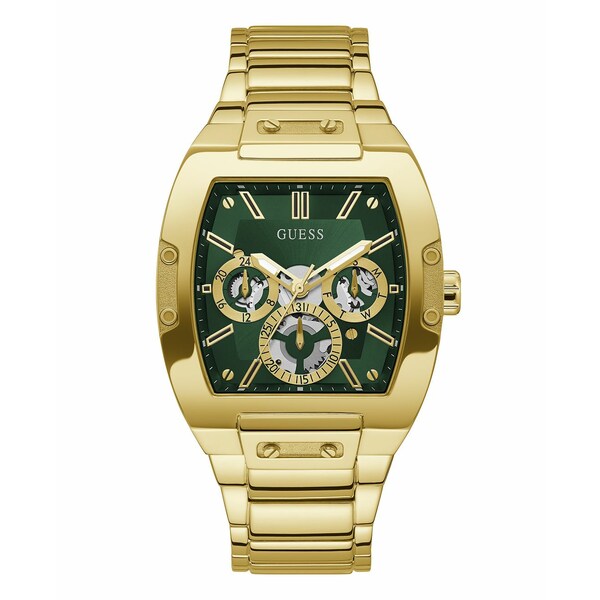 ゲス メンズ 腕時計 アクセサリー Men's Multi-Function Gold-Tone Stainless-Steel Watch, 41.5mm Gold-Tone