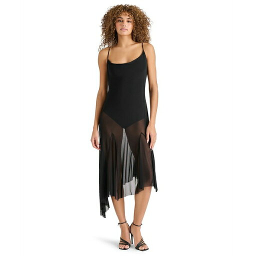 スティーブ マデン レディース ワンピース トップス Women's Louisa Sleeveless Mesh Midi Dress Black スティーブ マデン レディース ワンピース トップス Women's Louisa Sleeveless Mesh Midi Dress Black