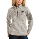 アンティグア レディース パーカー・スウェットシャツ アウター St. Louis Blues Antigua Women's Fortune HalfZip Pullover Jacket Oatmeal