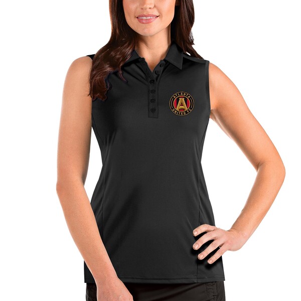 アンティグア レディース ポロシャツ トップス Atlanta United FC Antigua Women's Sleeveless Tribute Polo Black