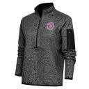 アンティグア レディース パーカー・スウェットシャツ アウター South Bend Cubs Antigua Women's Fortune HalfZip Pullover Jacket Heather Black