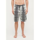 ロベルトカヴァリ メンズ サンダル シューズ MINI ZEBRA SEA CARGO - Swimming shorts - white/black