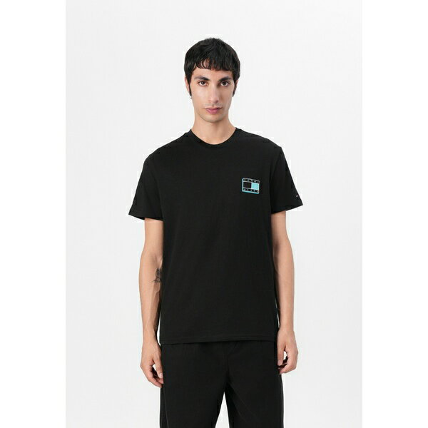 トミーヒルフィガー メンズ サンダル シューズ SLIM POP COLOR FLAG TEE - Print T-shirt - black