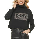 ダナキャランニューヨーク レディース ニット&セーター アウター Women's Embellished Cropped Turtleneck Sweater Black