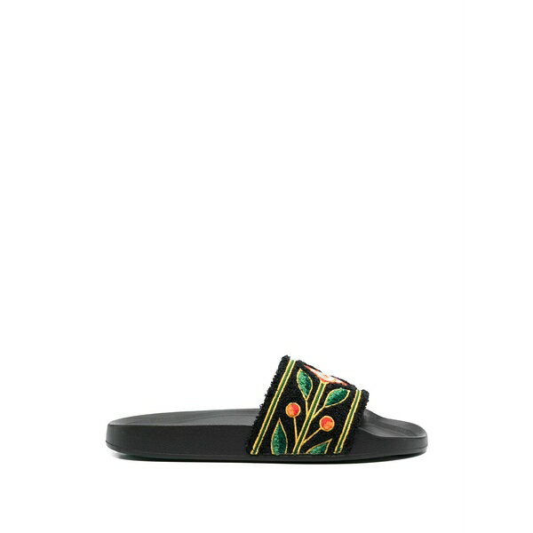 カサブランカ レディース サンダル シューズ Floral-pattern slides Black