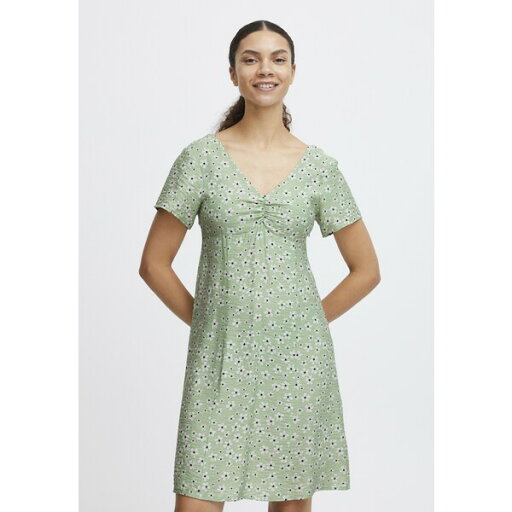 ビーヤング レディース ワンピース トップス BYIbano - Day dress - fair green flowers mix ビーヤング レディース ワンピース トップス BYIbano - Day dress - fair green flowers mix