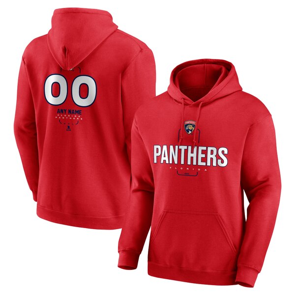 ファナティクス メンズ パーカー・スウェットシャツ アウター Florida Panthers Personalized Name & Number Midfielder Pullover Hoodie Red
