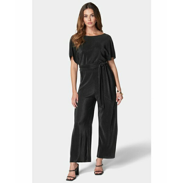 ベベ レディース ワンピース トップス Women's Plisse Culotte Jumpsuit Black