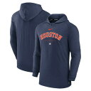 ナイキ メンズ パーカー・スウェットシャツ アウター Houston Astros Nike Authentic Collection Early Work TriBlend Performance Pullover Hoodie Heather Navy