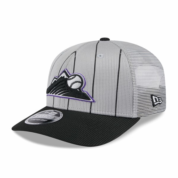 ニューエラ メンズ 帽子 アクセサリー Colorado Rockies New Era 2025 Batting Practice 9SEVENTY StretchSnap Trucker Hat Gray/Black