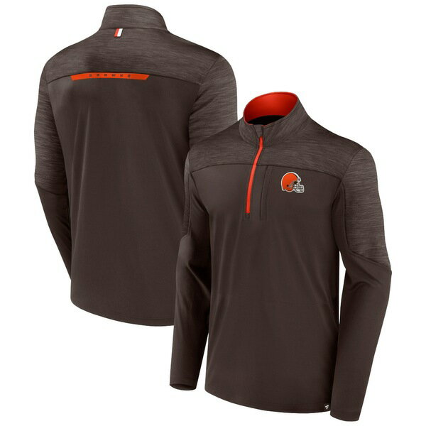 ファナティクス メンズ ジャケット＆ブルゾン アウター Cleveland Browns Fanatics Branded Defender HalfZip Top Brown