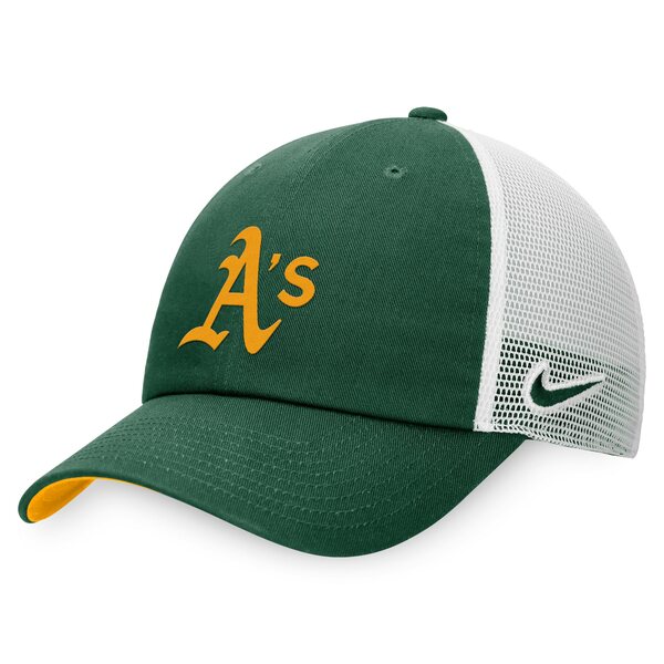 ʥ  ˹ ꡼ Oakland Athletics Nike Heritage86 Lightweight Unstructured Adjustable Trucker Hat Green/White