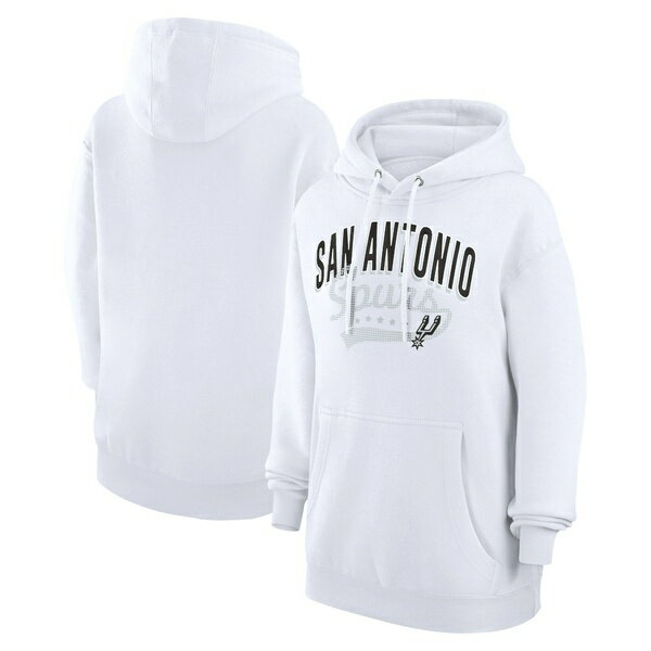 カールバンクス レディース パーカー・スウェットシャツ アウター San Antonio Spurs G III 4Her by Carl Banks Women's Filigree Logo Pullover Hoodie White