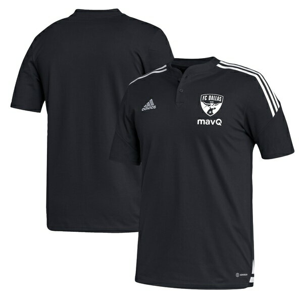 AfB_X Y |Vc gbvX FC Dallas adidas Henley AEROREADY Polo Black