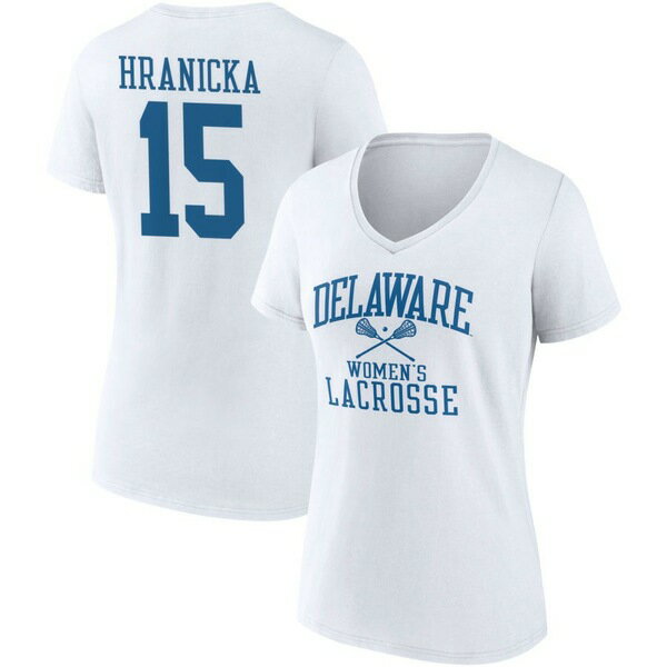 ファナティクス レディース Tシャツ トップス Delaware Fightin' Blue Hens Fanatics Branded Women's Women's Lacrosse PickAPlayer NIL Gameday Tradition VNeck T Shirt White