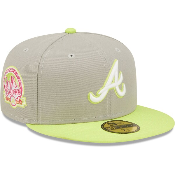 j[G Y Xq ANZT[ Atlanta Braves New Era 40th Anniversary Cyber 59FIFTY Fitted Hat Gray/Green