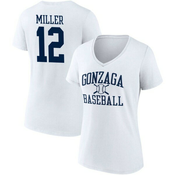եʥƥ ǥ T ȥåץ Gonzaga Bulldogs Fanatics Branded Women's Baseball PickAPlayer NIL Gameday Tradition VNeck T Shirt White
