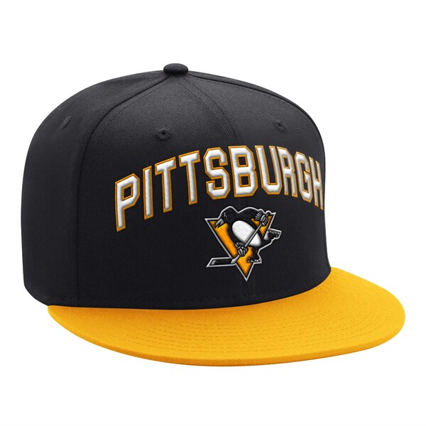 スターター メンズ 帽子 アクセサリー Pittsburgh Penguins Starter Arch Logo TwoTone Snapback Hat Black/Gold