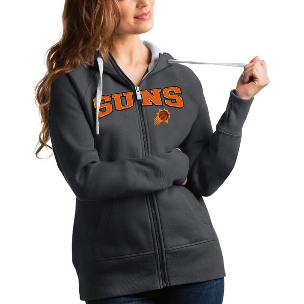 アンティグア レディース パーカー・スウェットシャツ アウター Phoenix Suns Antigua Women's Team Victory FullZip Hoodie Charcoal