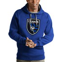 アンティグア メンズ パーカー・スウェットシャツ アウター San Jose Earthquakes Antigua Victory Pullover Hoodie Royal