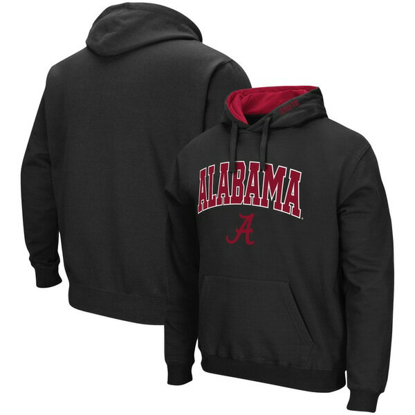 楽天astyコロシアム メンズ パーカー・スウェットシャツ アウター Alabama Crimson Tide Colosseum Arch & Logo 3.0 Pullover Hoodie Black