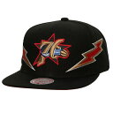 ミッチェル ネス メンズ 帽子 アクセサリー Philadelphia 76ers Mitchell Ness Hardwood Classics Soul Double Trouble Lightning Snapback Hat Black