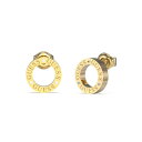 【送料無料】 ゲス レディース ピアス＆イヤリング アクセサリー Ladies Guess Gold Plated 14mm Logo Stud Earrings Gold