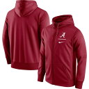 楽天astyナイキ メンズ パーカー・スウェットシャツ アウター Alabama Crimson Tide Nike Logo Stack Performance FullZip Hoodie Crimson