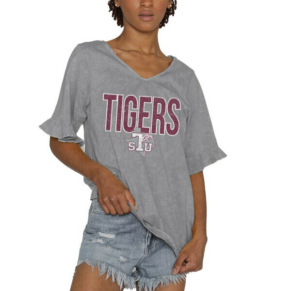 Q[fC fB[X TVc gbvX Texas Southern Tigers Gameday Couture Women's Class Act VNeck TShirt Gray