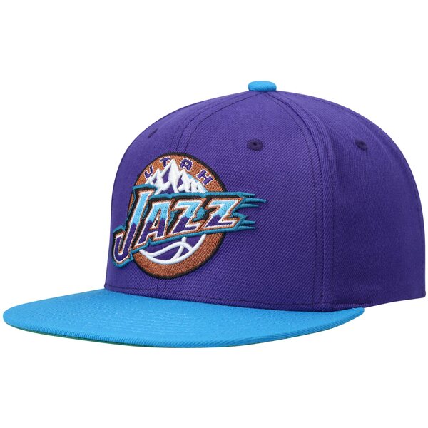 ミッチェル＆ネス ミッチェル&ネス メンズ 帽子 アクセサリー Utah Jazz Mitchell & Ness Hardwood Classics Team TwoTone 2.0 Snapback Hat Purple/Turquoise