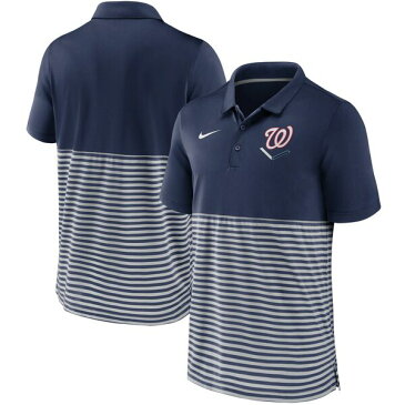 ナイキ メンズ ポロシャツ トップス Washington Nationals Nike Home Plate Striped Polo Navy/Gray