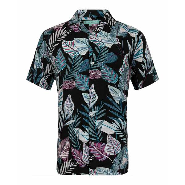 ミオマリオ メンズ シャツ トップス Mens Casual Button-Down Hawaiian Shirt - Short Sleeve - Plus Size Vibrant rainforest