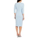 AhAi py fB[X s[X gbvX Women's Tie-Front 3/4-Sleeve Crepe Knit Dress Blue Mist