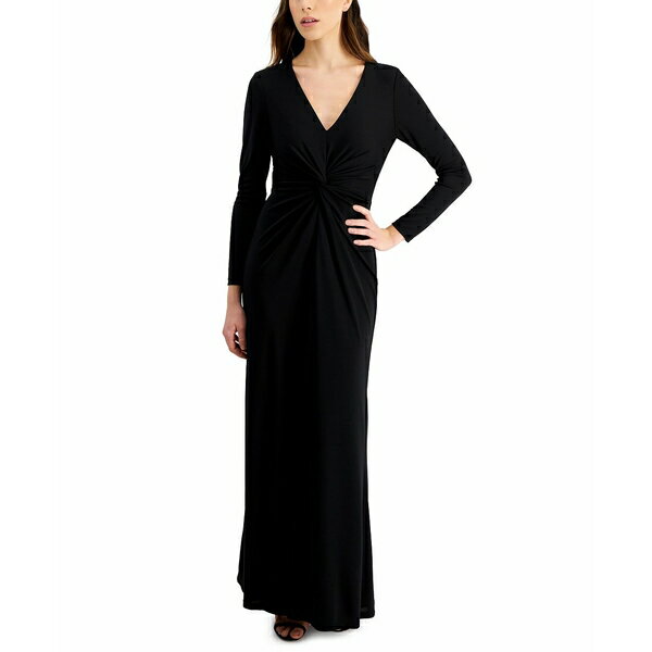 ラルフローレン レディース ワンピース トップス Nadira Twist-Front Long A-Line Dress Black