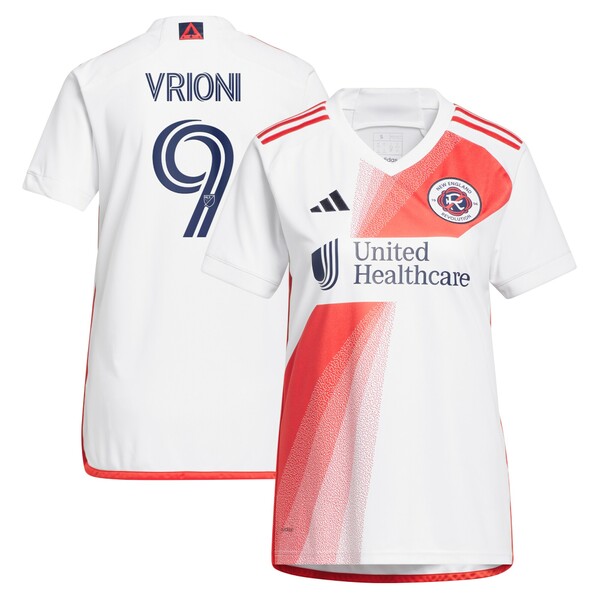 AfB_X fB[X jtH[ gbvX Giacomo Vrioni New England Revolution adidas Women's 2023 Defiance Replica Jersey White