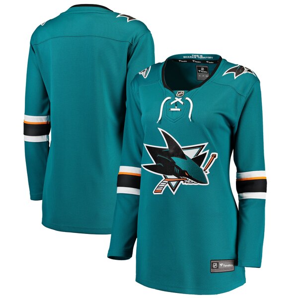 t@ieBNX fB[X jtH[ gbvX San Jose Sharks Fanatics Branded Women's Breakaway Home Jersey Teal