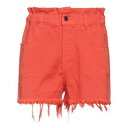 【送料無料】 ル ストレーゲ レディース デニムパンツ ボトムス Denim shorts Orange
