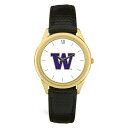W[fB Y rv ANZT[ Washington Huskies Team Logo Leather Wristwatch -