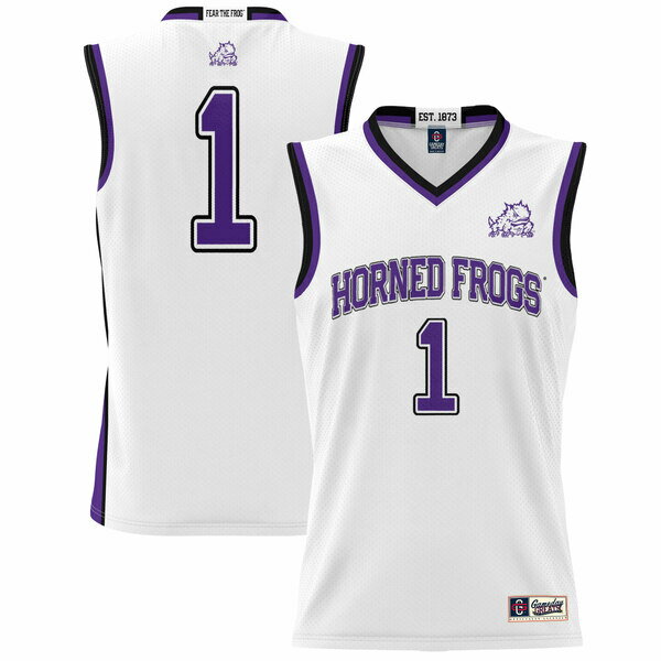 ゲームデイグレーツ メンズ ユニフォーム トップス #1 TCU Horned Frogs GameDay Greats Unisex Lightweight Basketball Jersey White