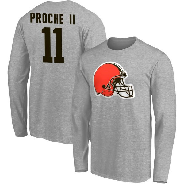 ファナティクス メンズ Tシャツ トップス Cleveland Browns Fanatics Branded Team Authentic Custom Long Sleeve TShirt Gray